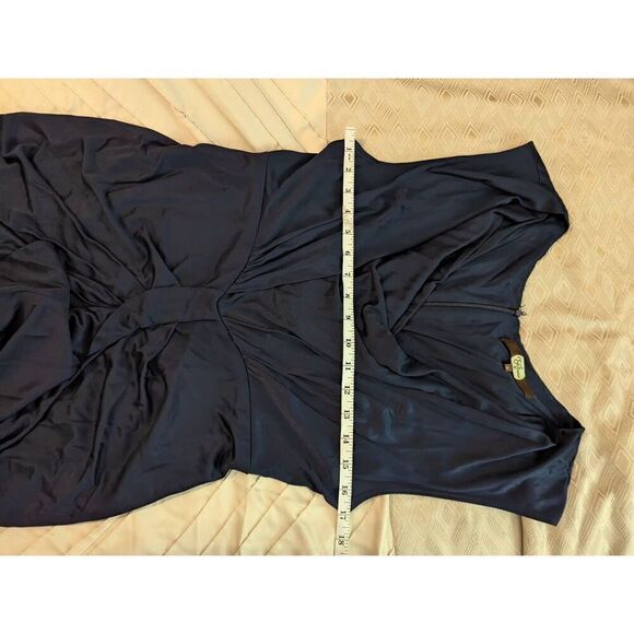 Vintage Eva Franco Women’s 8 Black Wrap Surplice Evening Wear Dress Viscose - Picture 6 of 7